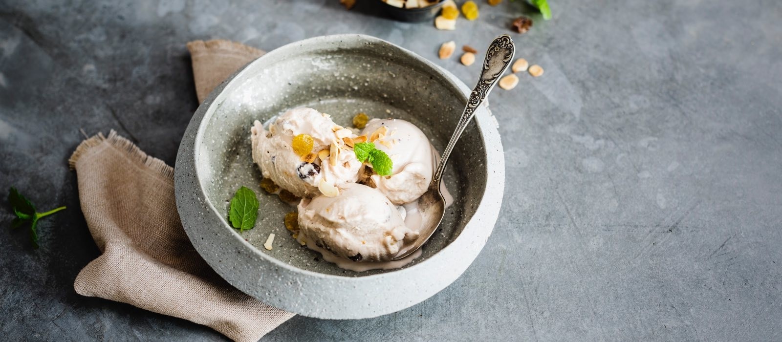 Yogurt and honey ice cream with roasted almonds Recipes KitchenAid UK