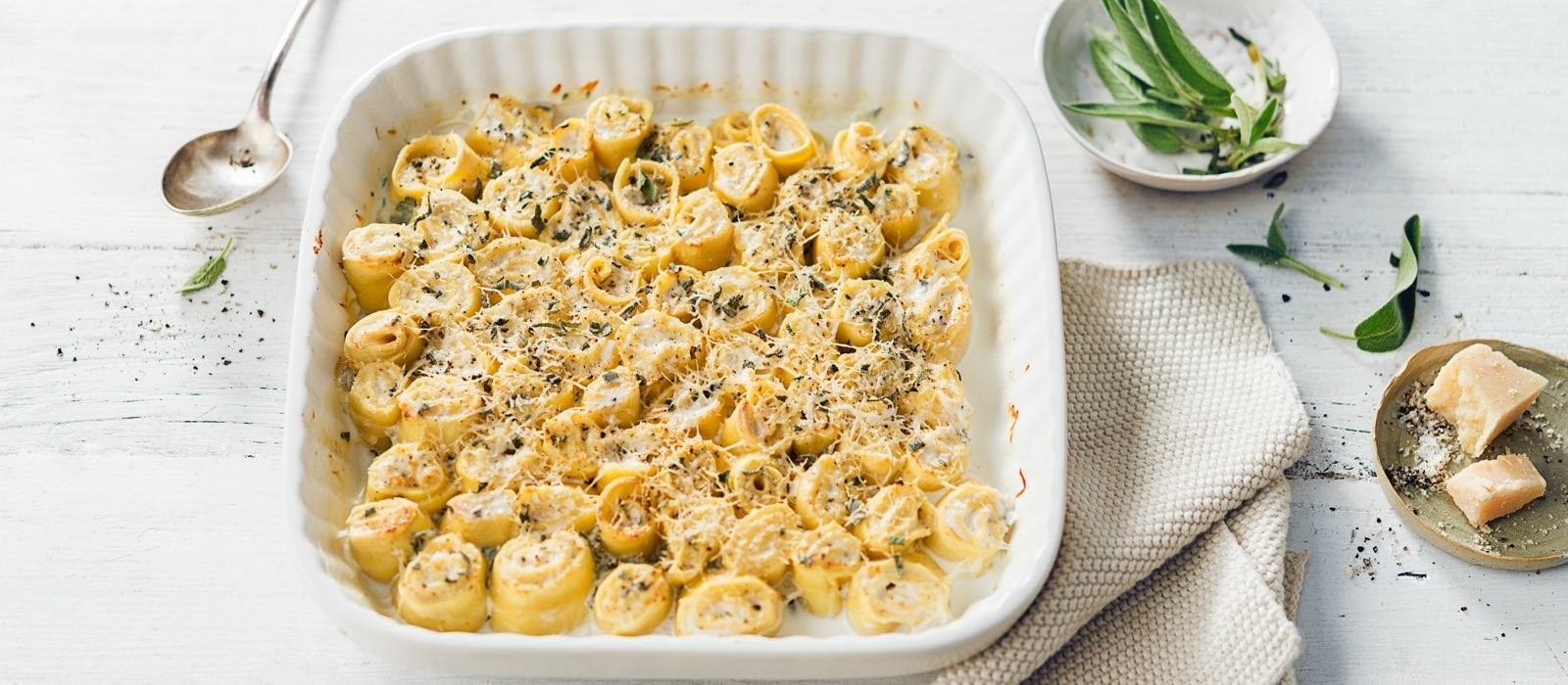 Ricotta and sage gratinated pasta rolls Recipes KitchenAid UK